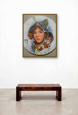 Manmohna (Divine Gaze) by artist Sonia Kumar displayed in a Designer Lounge