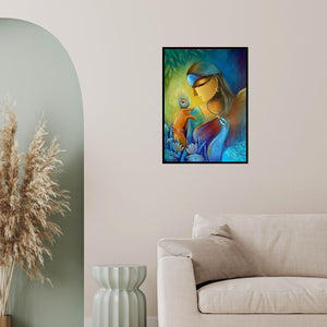 In-situ view of Mousumi Mukherjee's 'Mann 2 (Serene Beauty)' painting in a room