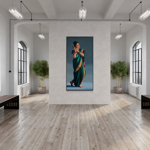 In-situ view of Vinayak Takalkar's 'Manodnya (A Moment of Grace)' painting in a room