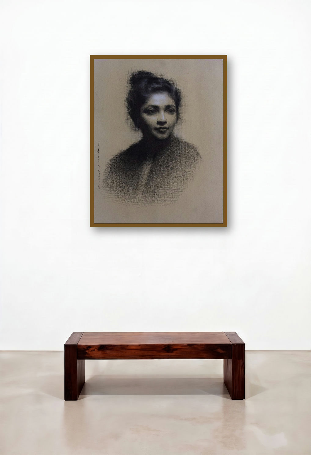 Mansi 1 by artist Vaibhav Naik displayed in a Traditional Hotel Suite