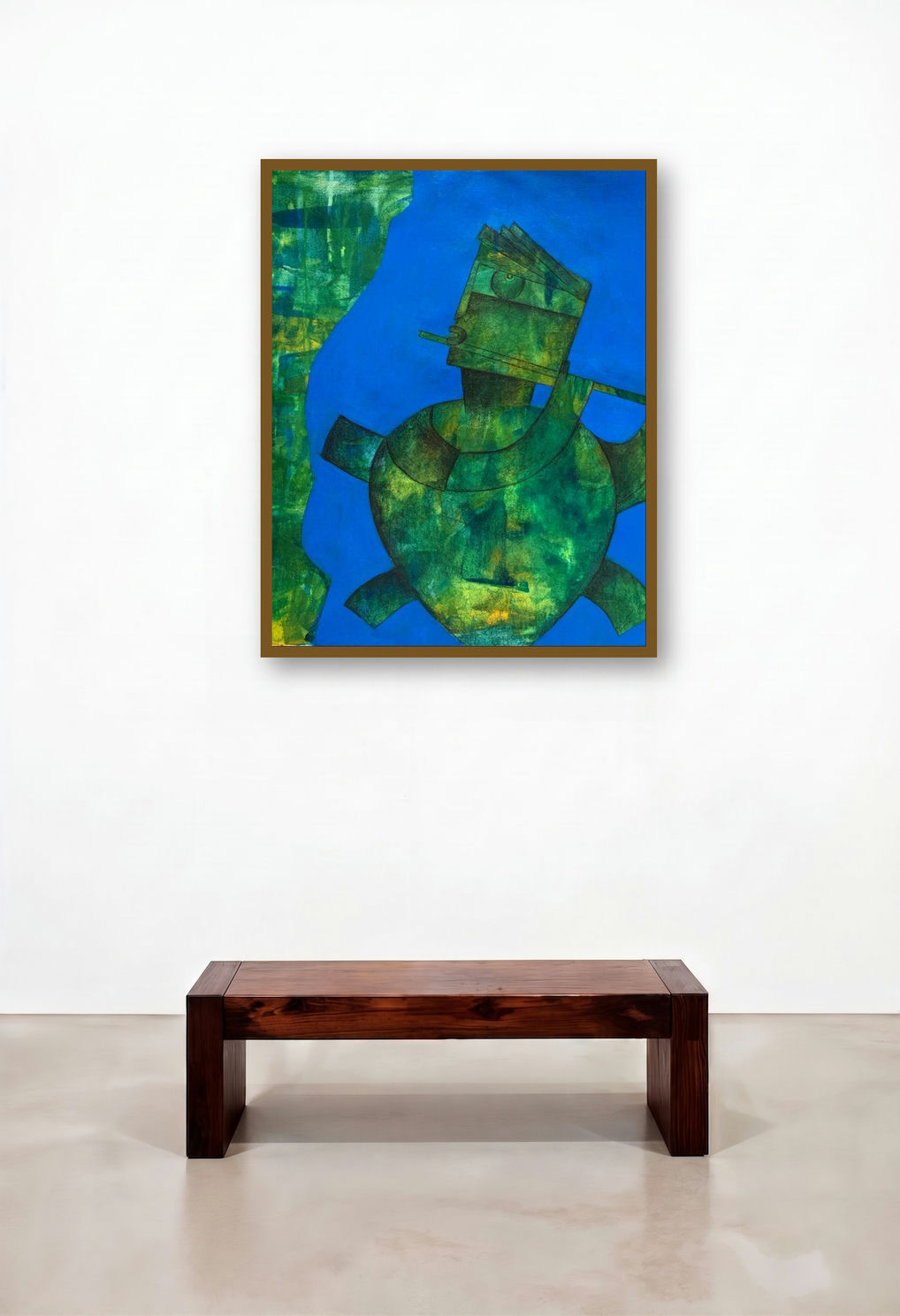 Manthan (Harmonious Echoes) by artist Amit Pithadia displayed in a Japandi Hotel Lobby