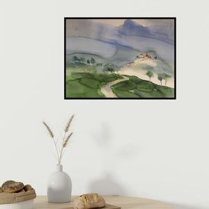 In-situ view of Prashant Prabhu's 'Many Paths To Him 2' painting in a room