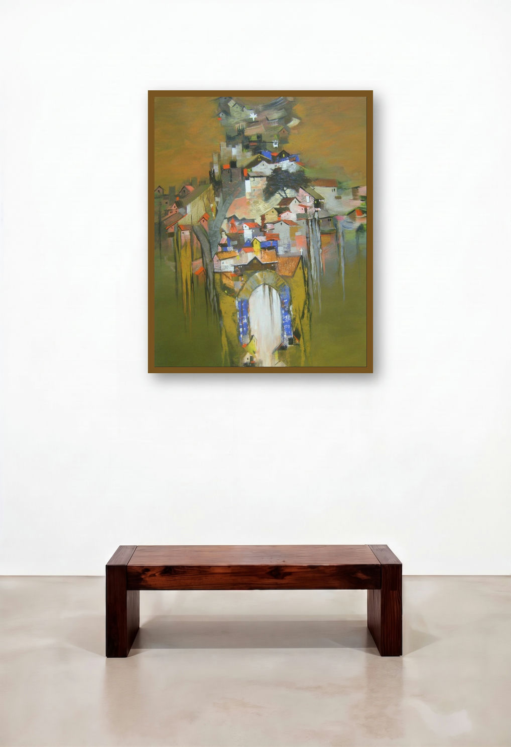 Map Of India (Summit Sanctuary) by artist Sunil Bambal displayed in a Industrial Home Office