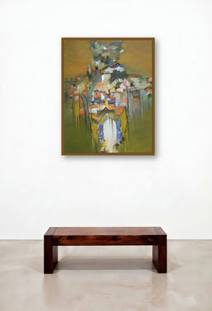 Map Of India (Summit Sanctuary) by artist Sunil Bambal displayed in a Industrial Home Office
