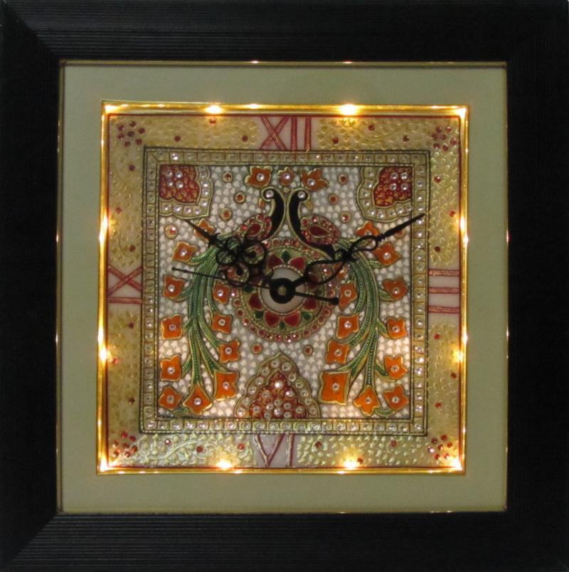 Lifestyle craft titled 'Marble Wall Clock 1', 15x15x2 inches, by artist Ecraft India on Marble