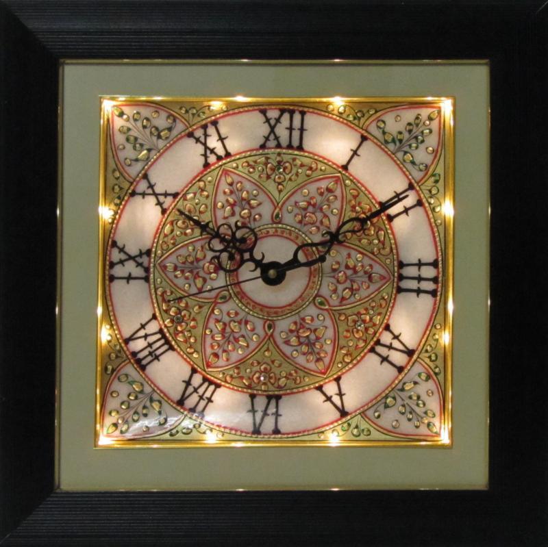 Lifestyle craft titled 'Marble Wall Clock 2', 15x15x2 inches, by artist Ecraft India on Marble