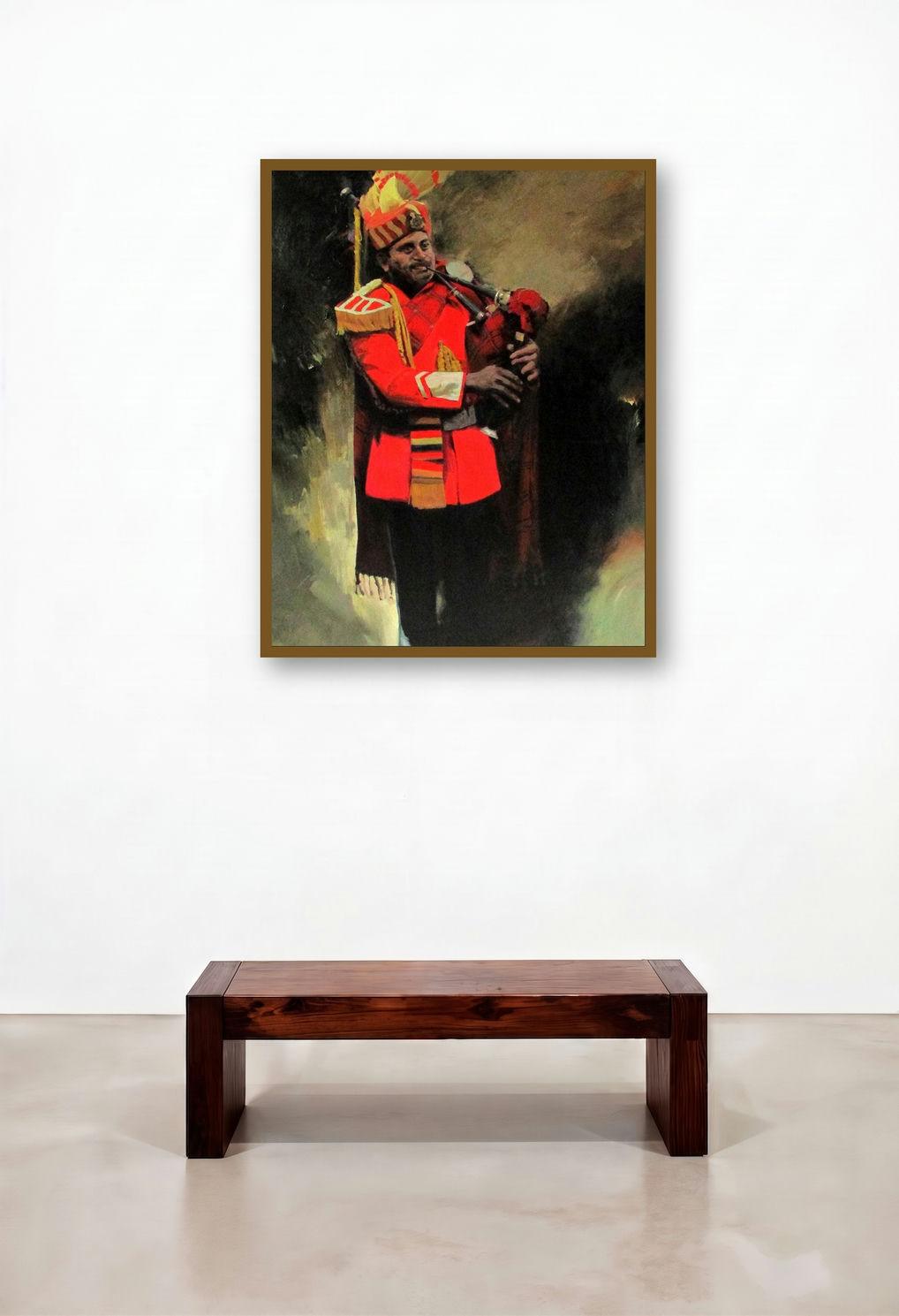 Marchers by artist Farukh Nadaf displayed in a Luxury Penthouse