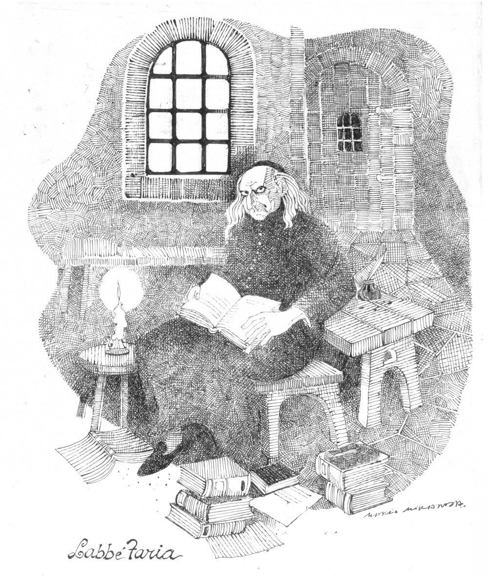 Cartoon pen ink drawing titled 'Mario Miranda Original D9', 13x10 inches, by artist Mario Miranda on Paper