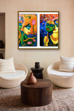 Mask Of Love (Reflections of Divine Love) by artist Arjun Das displayed in a Luxury gallery