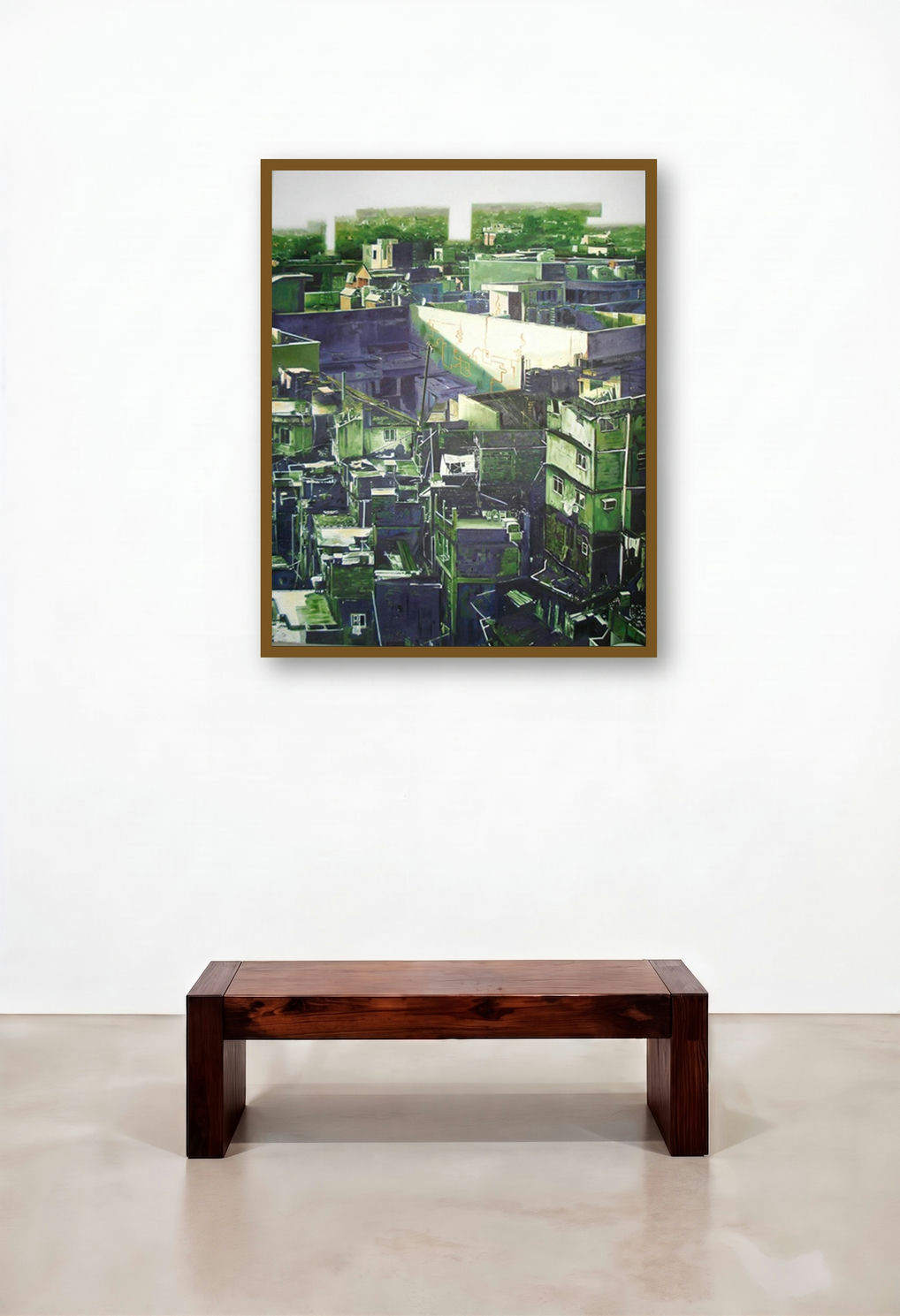 Materialistic World (A Bird's-Eye View) by artist Bhartti Verma displayed in a Traditional Library