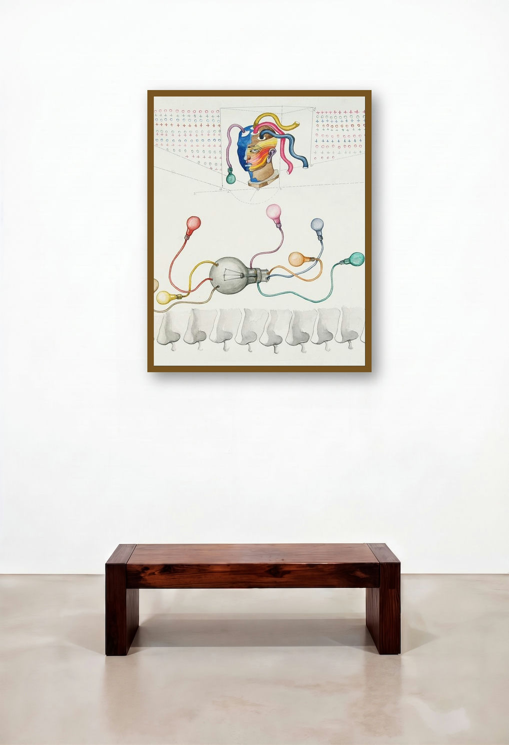 Meddler (The Illuminated Mind) by artist Nandkishor Saindane displayed in a Minimalist Living Room