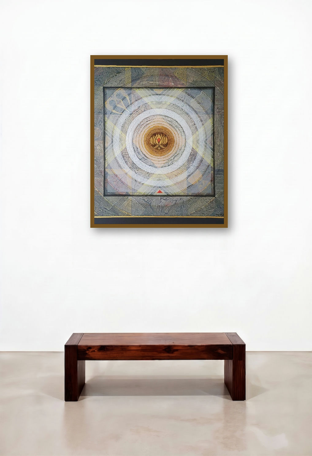Meditation 181 (Lotus of Enlightenment) by artist Nilesh Nikam displayed in a Art Deco Lounge