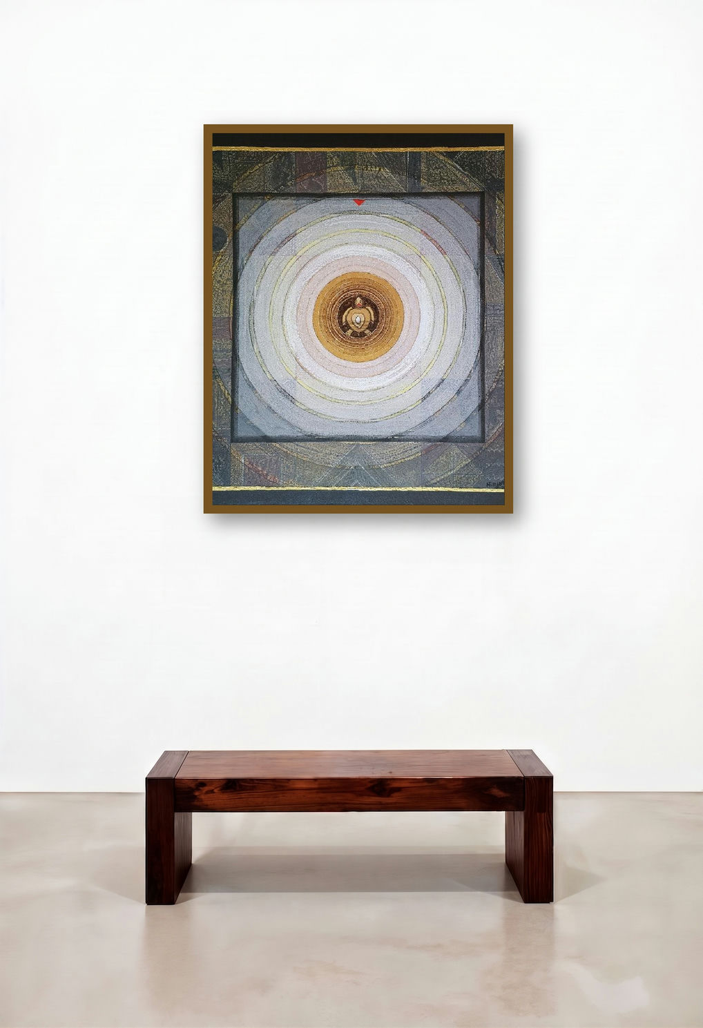 Meditation 182 (The Cosmic Egg) by artist Nilesh Nikam displayed in a Contemporary Hotel Suite