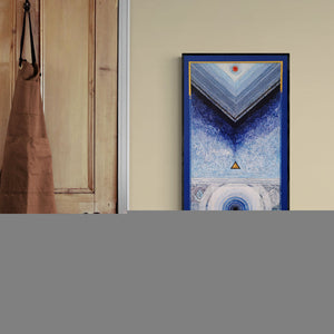 In-situ view of Nilesh Nikam's 'Meditation 184 (Celestial Dance)' painting in a room