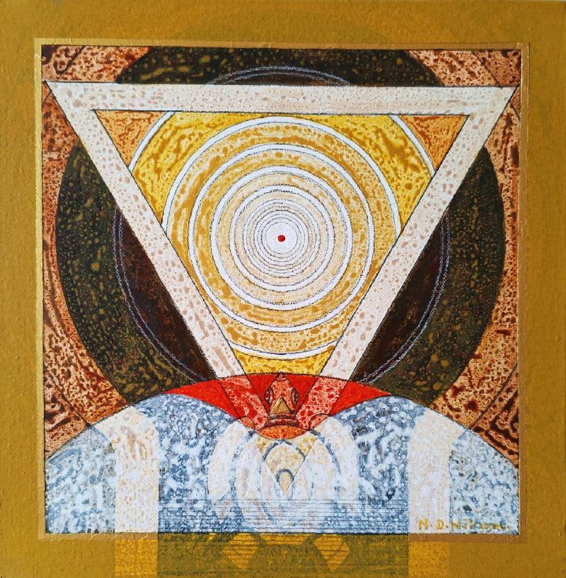 meditation acrylic painting titled 'Meditation 199', 12x12 inches, by artist Nilesh Nikam on Canvas