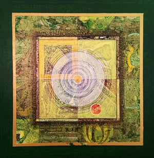meditation acrylic painting titled 'Meditation 210', 12x12 inches, by artist Nilesh Nikam on Canvas