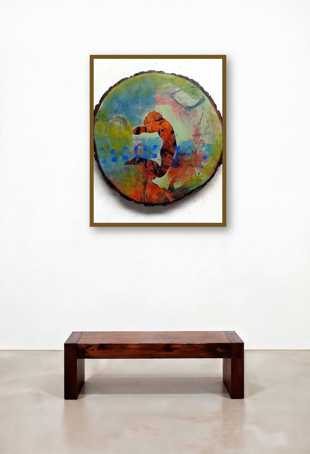 Meditation 7 (Nature's Embrace) by artist Raju Sarkar displayed in a Designer Lounge