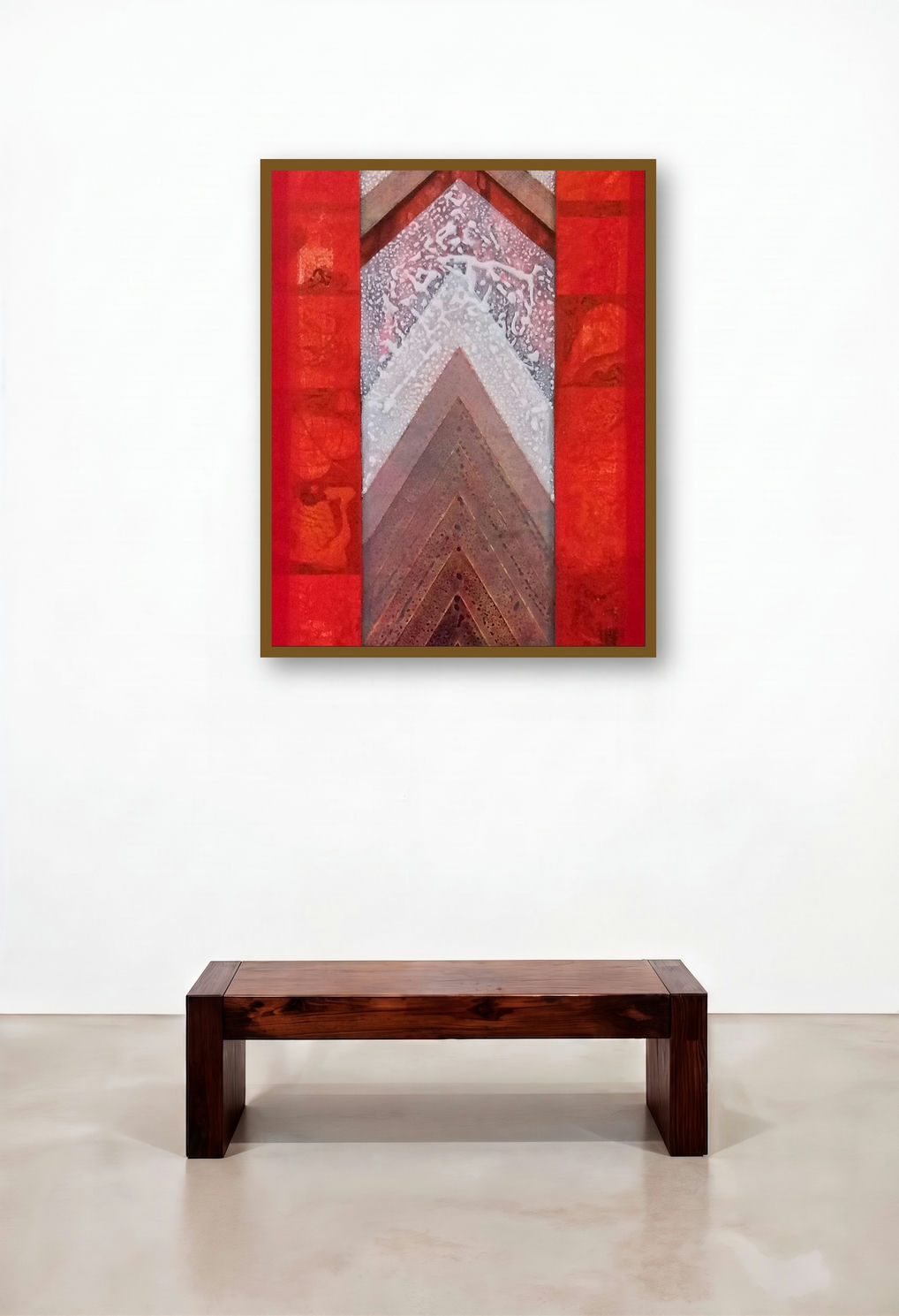 Meditation 72 (Ascending Forms) by artist Nilesh Nikam displayed in a Japandi Penthouse