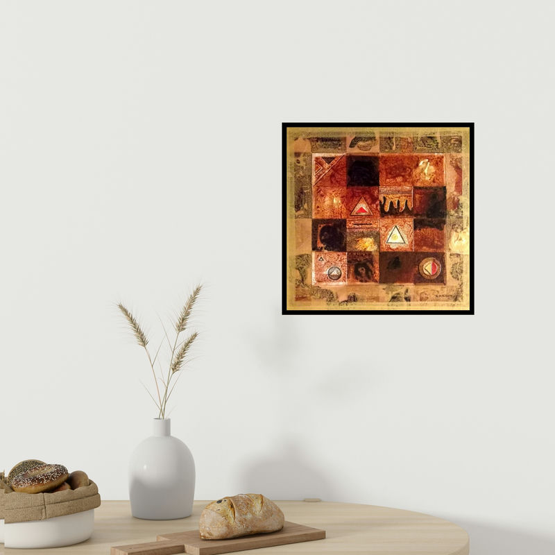 In-situ view of Nilesh Nikam's 'Meditation 82' painting in a room