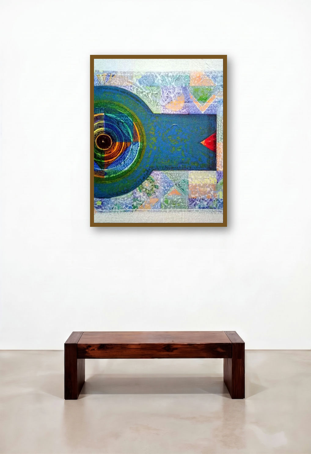 Meditation 87 (Blue Resonance) by artist Nilesh Nikam displayed in a Traditional Library