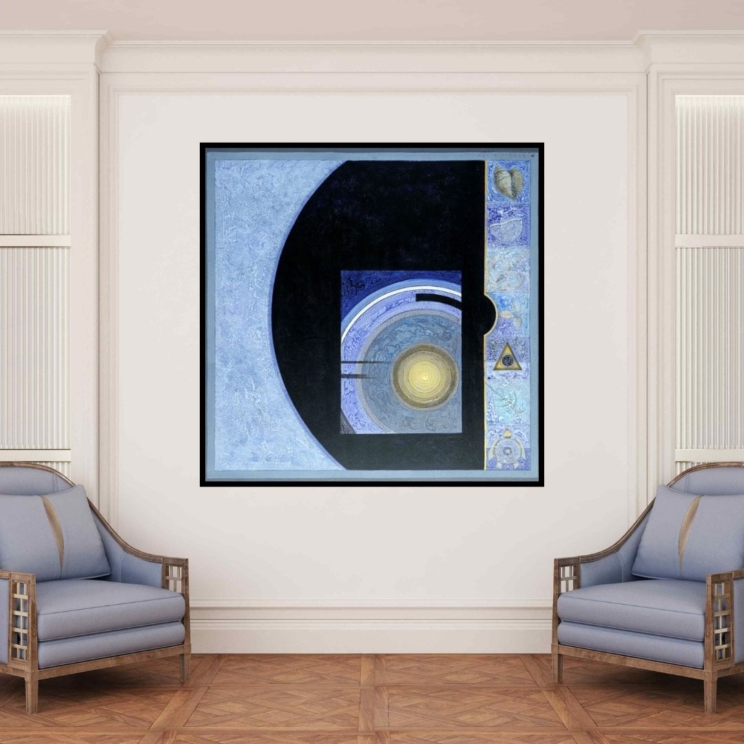 In-situ view of Nilesh Nikam's 'Meditation 91' painting in a room