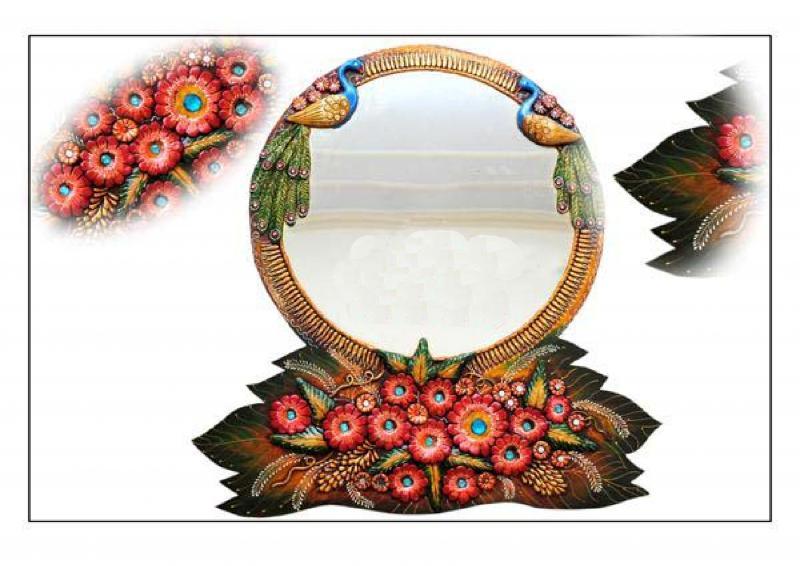 Lifestyle craft titled 'Medium Mirror', 23x23 inches, by artist Art Street on wood