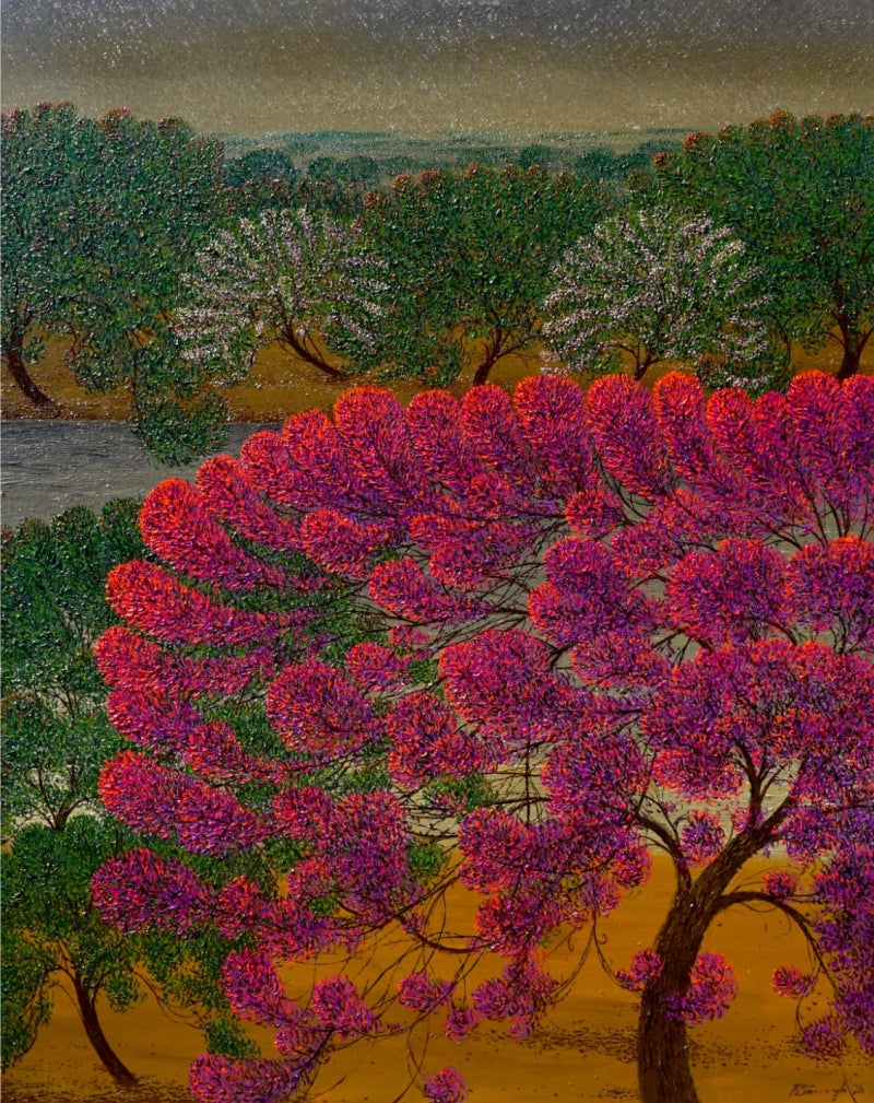 'Melodies Of March' nature oil painting by artist Pardeep Singh, 60x48 inch, on canvas