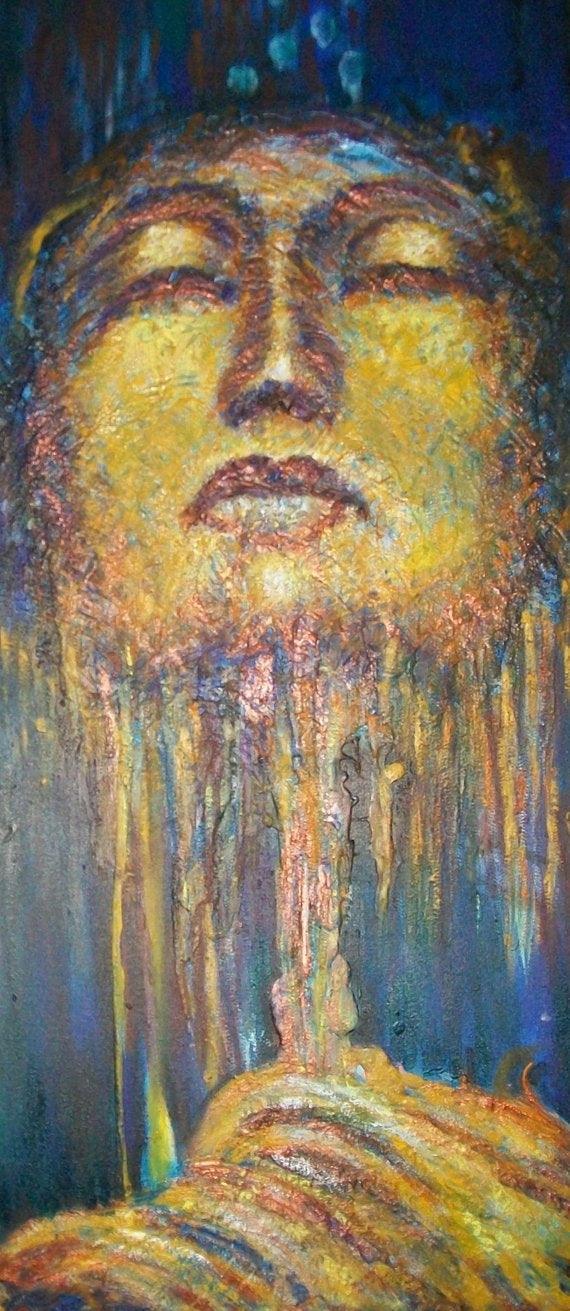 Figurative artcontent titled 'Melt', 42x14 inches, by artist Purnima Gupta on canvas