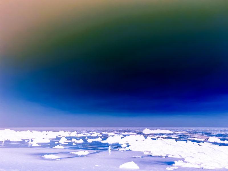 Landscape Digital Painting digital art titled 'Melting Ice Caps', 21x28 inches, by artist Sumit Mehndiratta on canvas