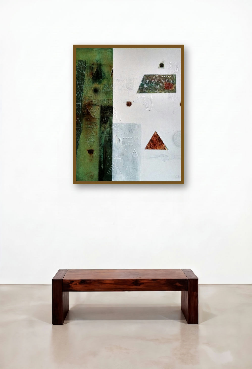 Memory Of Old Home (Dualities) by artist Kaushlendra Pratap Singh displayed in a Transitional Hotel Lobby