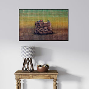 In-situ view of Balaji Ponna's 'The Mending Wall (The Endless Wait)' painting in a room