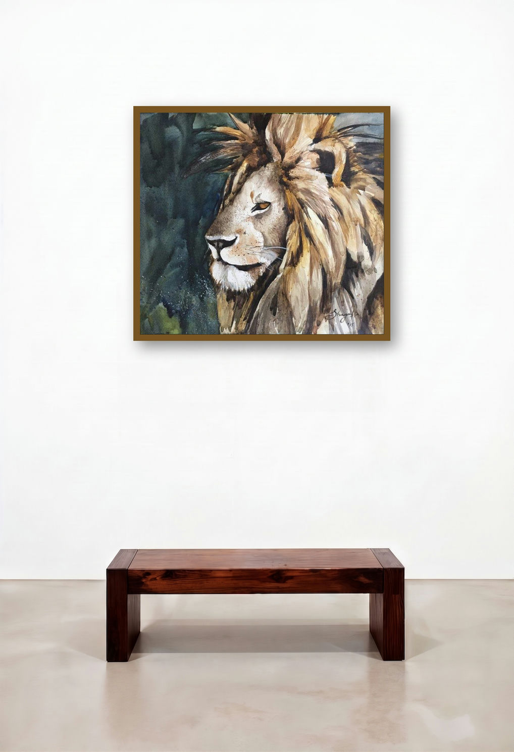 Messy Mane by artist Shagufta Mehdi displayed in a Modern Bedroom