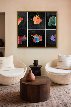 Metamorphosis1 (Chromatic Geometry) by artist Shivani Garg displayed in a Luxury gallery