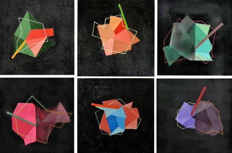 Abstract mixed media painting titled 'Metamorphosis1', 35x24 inches, by artist Shivani Garg on Canvas