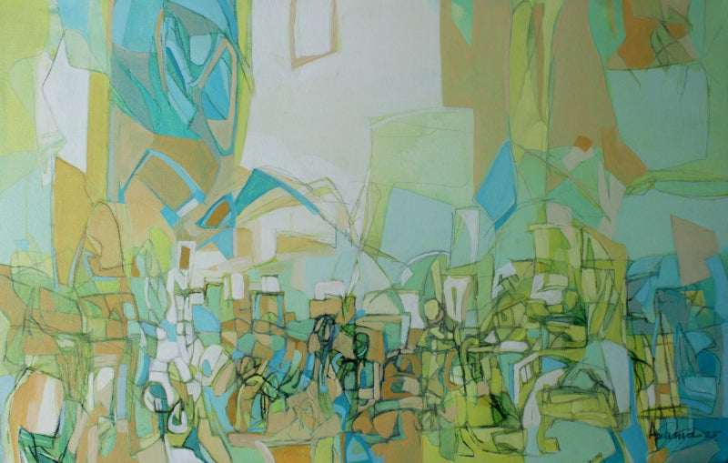 Metaphor Of Life 10' abstract mixed-media painting by artist Akshay Sawant, 24x36 inch, on canvas