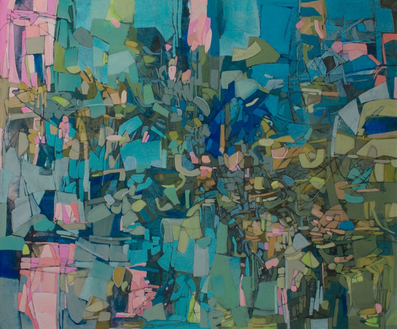 Metaphor Of Life 16' abstract mixed-media painting by artist Apurva Singh, 48x60 inch, on canvas