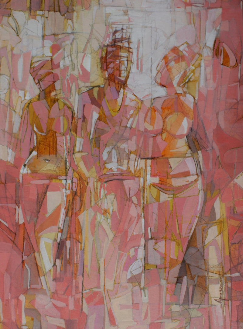 Metaphor Of Life 6' abstract mixed-media painting by artist Apurva Singh, 36x28 inch, on canvas