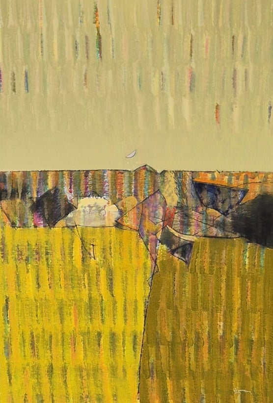 Mindscape 3' abstract acrylic painting by artist Sanjay Tikkal, 36x24 inch, on canvas