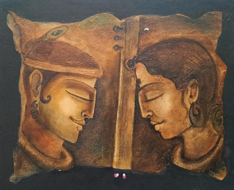 Figurative oil painting titled 'Mira', 24x36 inches, by artist Manoj Muneshwar on Canvas