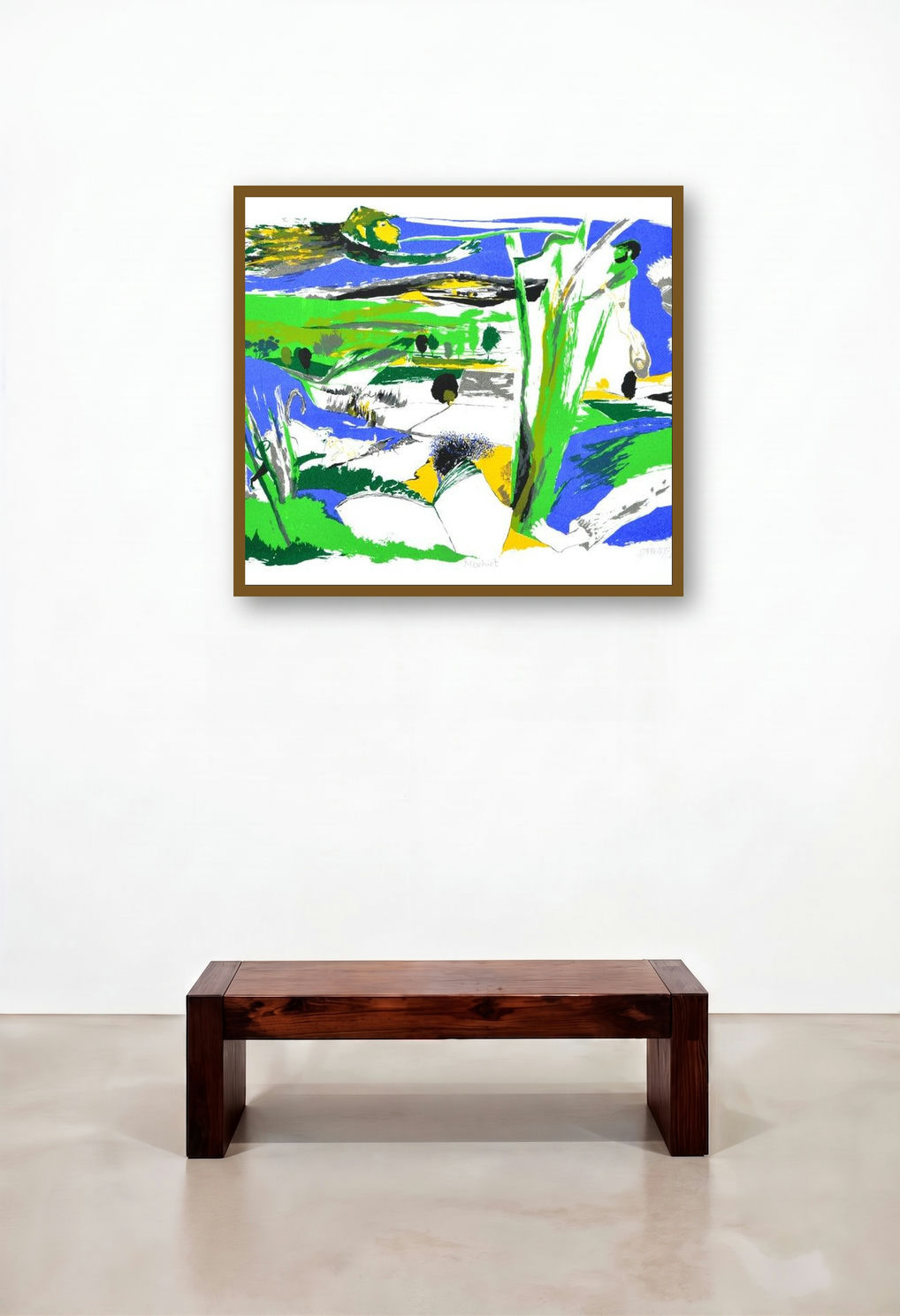 Mischief (Abstract Landscape) by artist Nabibakhsh Mansoori displayed in a Art Deco Foyer