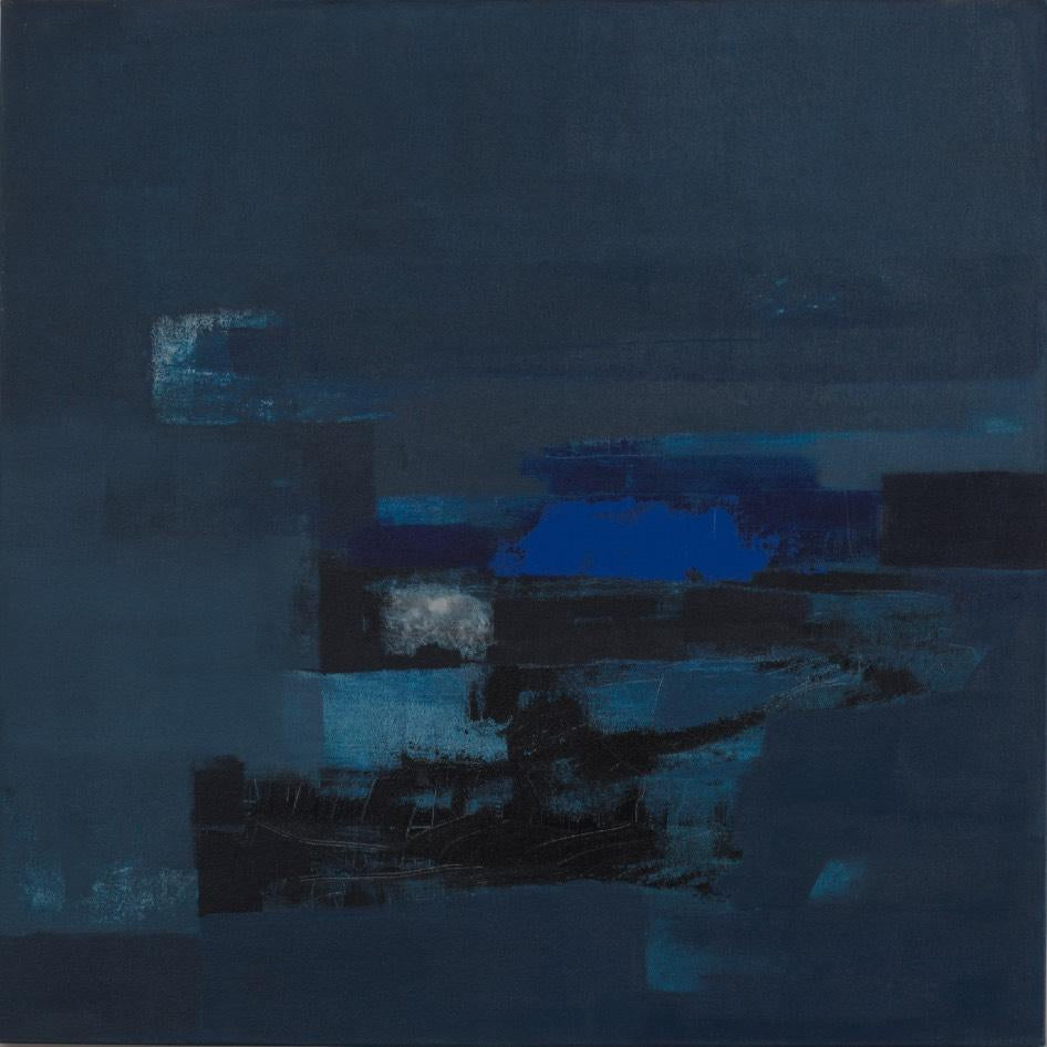 'Misty Night' abstract acrylic painting by artist Suchita Tarde, 30x30 inch, on canvas