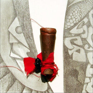 Mixed Media Abstract Ii by Mohit Bhatia, Original Paper Abstract Painting on Paper, X-Small Square Wall Art