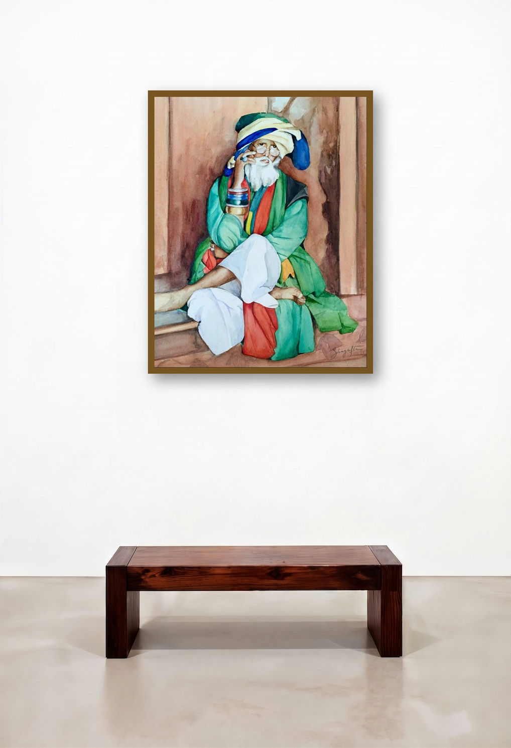 Mobile Baba by artist Shagufta Mehdi displayed in a Transitional Bedroom