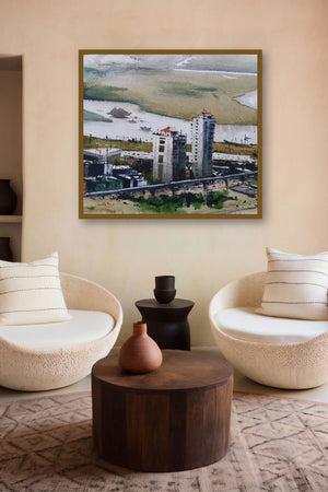 Modern City by artist Kiran Gunjkar displayed in a Contemporary gallery