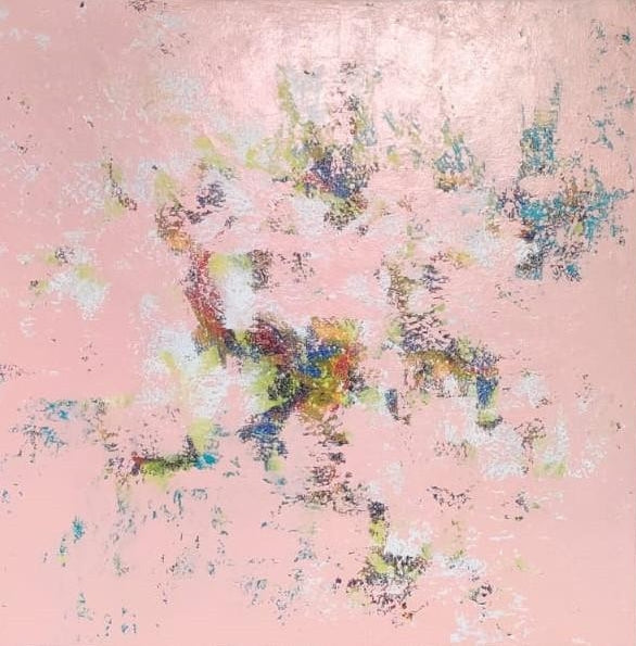 Momentum 1' abstract acrylic painting by artist Anitha H C, 36x36 inch, on canvas