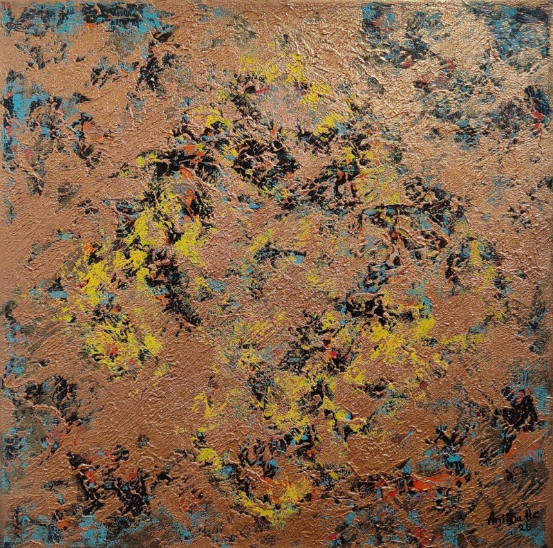 Momentum 2' abstract acrylic painting by artist Anitha H C, 30x30 inch, on canvas