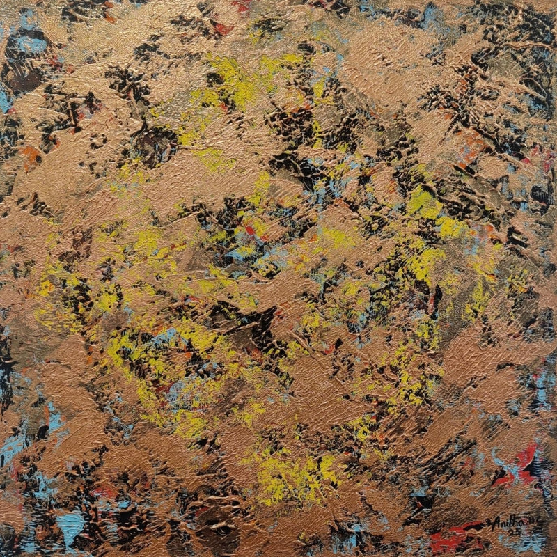 Momentum 3' abstract acrylic painting by artist Anitha H C, 30x30 inch, on canvas