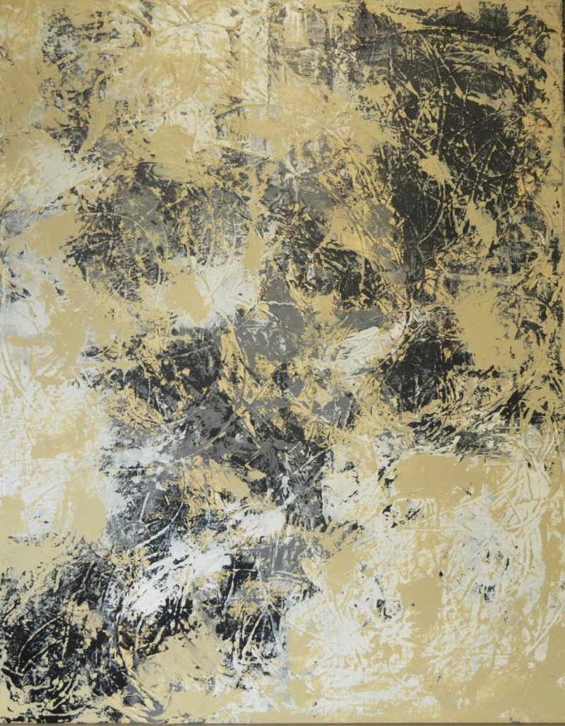 Momentum 4' abstract acrylic painting by artist Anitha H C, 48x36 inch, on canvas