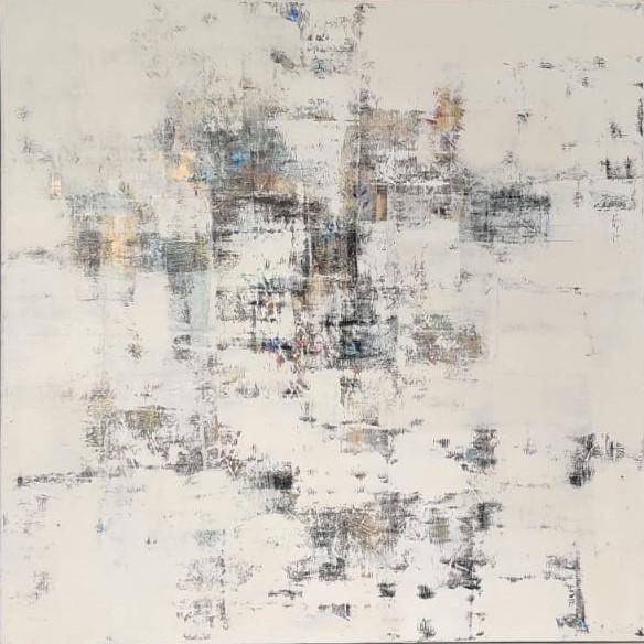 Momentum 6' abstract acrylic painting by artist Anitha H C, 48x48 inch, on canvas