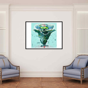 In-situ view of Mahesh Pal Gobra's 'The Monk' painting in a room